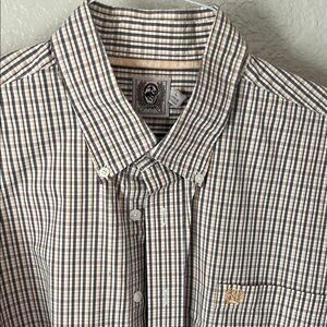 Cinch Men's Tan and White Checkered Shirt